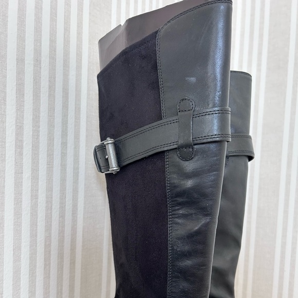 Cole Haan Nike Air Whitley Bukle Boots Moto Women’s Size 8.5 Knee High Black - Picture 9 of 11